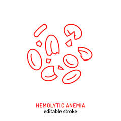 Hemolytic anemia icon. Vector illustration isolated on a white background