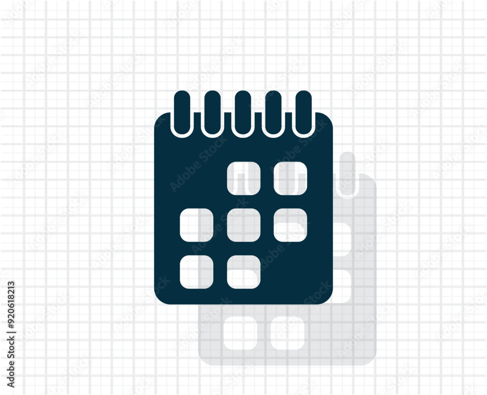 Poster vector icon of dark color on light checkered background