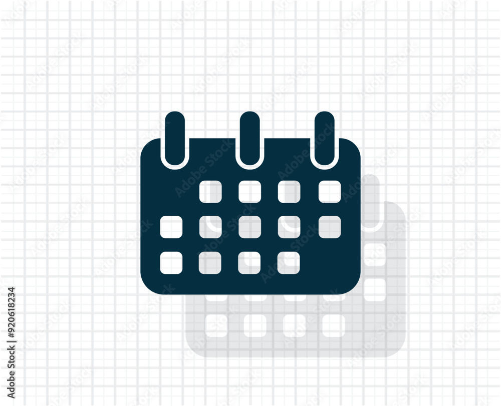 Poster vector icon of dark color on light checkered background