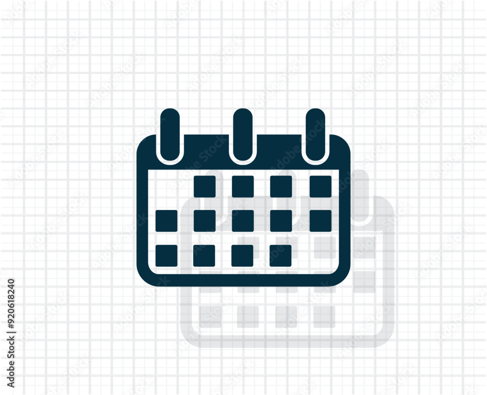 Poster vector icon of dark color on light checkered background