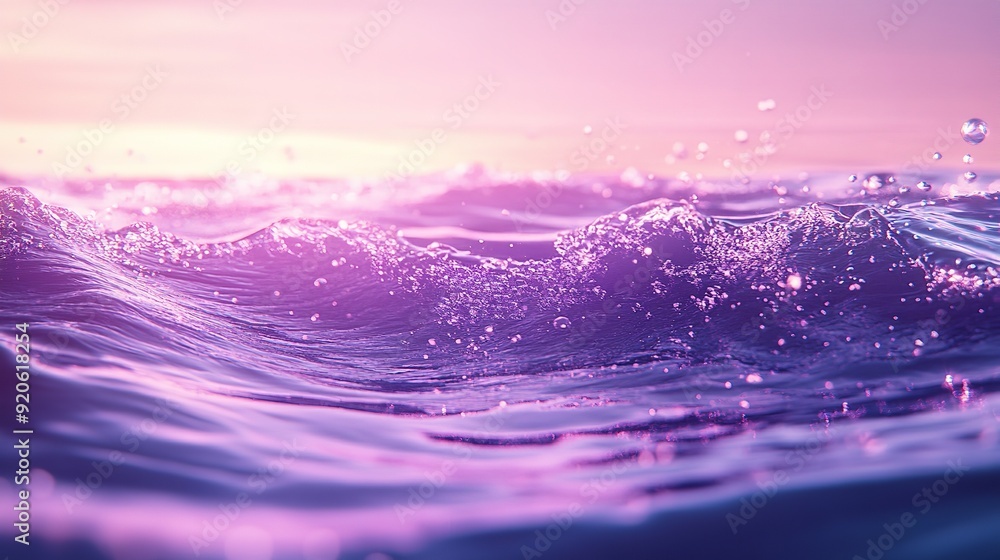 Poster digital purple particles wave and light abstract background with shining dots stars. hyper realistic