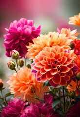 vibrant floral displays minimalist backgrounds creating stunning visual impact, arrangement, botanical, bloom, bright, cheerful, color, composition