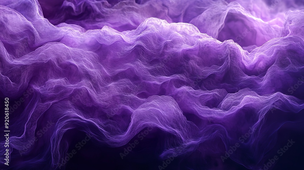 Poster digital purple particles wave and light abstract background with shining dots stars. hyper realistic