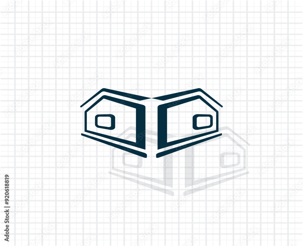 Poster vector icon of dark color on light checkered background