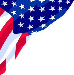 American flag symbol. Wave form.