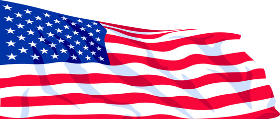 American flag symbol. Wave form.