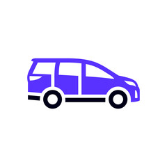 Car transport flat icon, side view