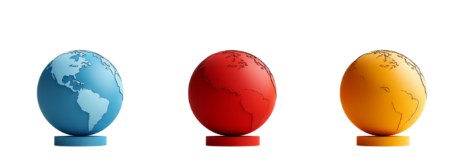 Digital globe isolated on transparent background