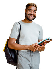 Happy college student png sticker, transparent background