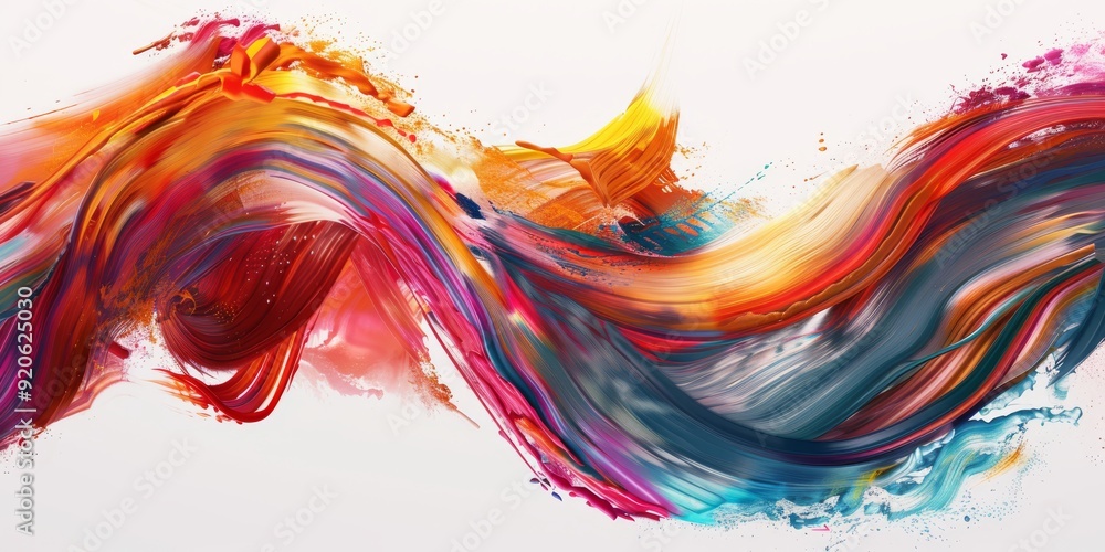 Poster dynamic and colorful abstract waves that beautifully showcase energetic and fluid patterns in motion