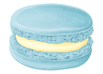 Blue macaroon png sticker, transparent background