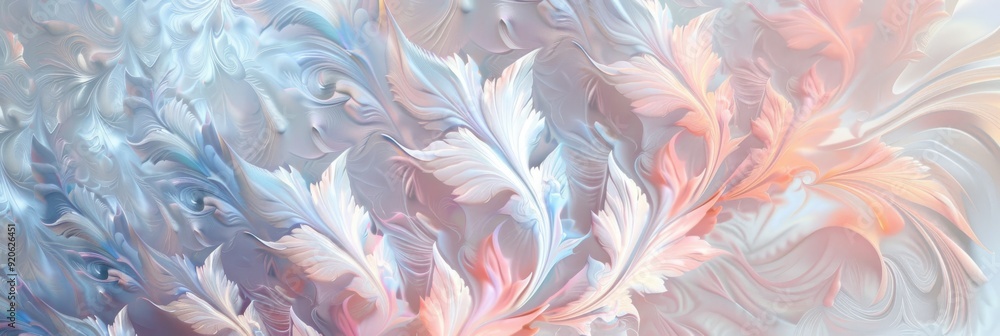 Poster an enchanting and captivating abstract design that features delicate floral elements in calming, soo