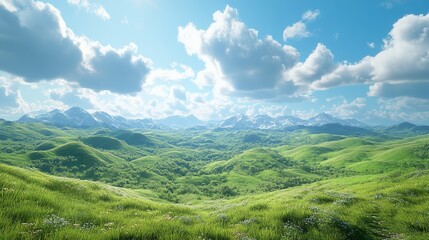 Obraz premium Landscape of green desert