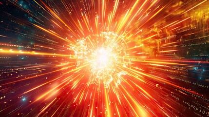 Fototapeta premium Particles bokeh abstract event game trailer titles cinematic openers digital technology concert background. AI generated illustration