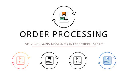 Order Processing icon design with white background stock illustration