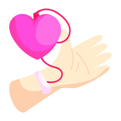 Conceptual flat design sticker of heart 

