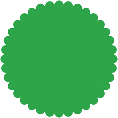 Green round border frame deco vector art simple line corner pattern, circle price tag for special promotion