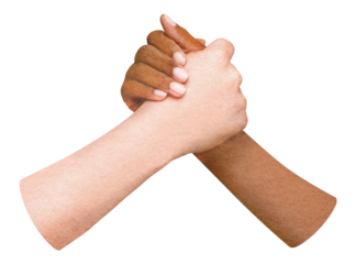 Diverse hands united png sticker, transparent background