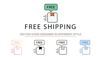Free Shipping icon design with white background stock illustration