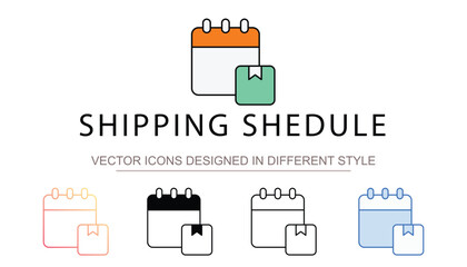 Shipping Shedule icon design with white background stock illustration