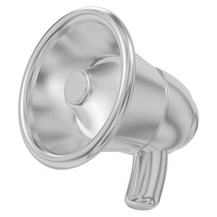 Metallic megaphone png 3D announcement icon, transparent background