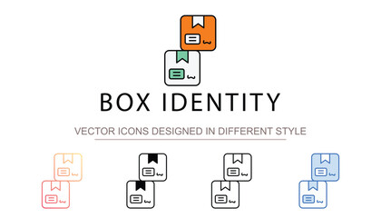 Box Identity icon design with white background stock illustration