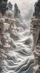 Fototapeta premium paper landscape art architecture illustration poster background decorative painting