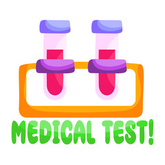 An editable design sticker of sample tubes, lab apparatus

