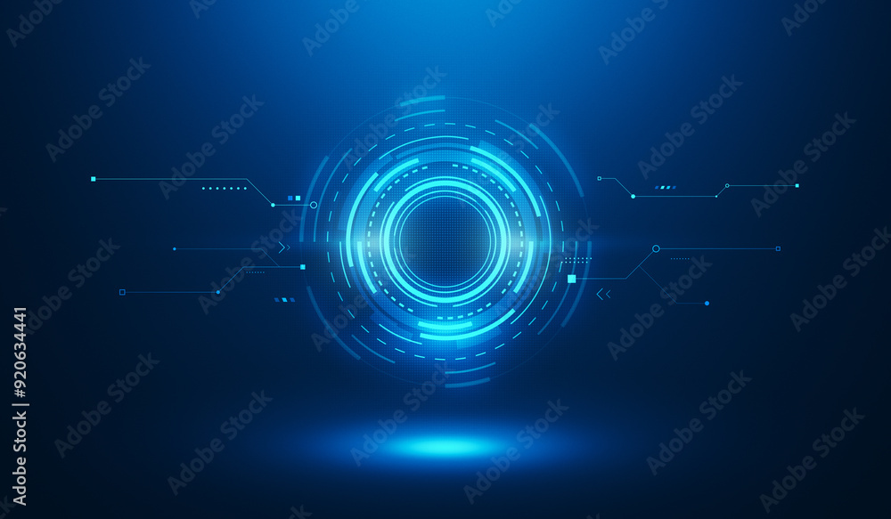 Fototapete technology digital interface artificial intelligence hologram future network abstract background com
