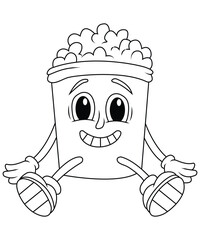 funny food coloring page for kids and adult.