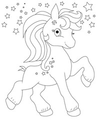 horse with a ribbon coloring photo concept of christmas  coloring photo for adult and child.