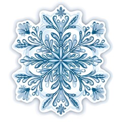 Snowflake Sticker on White Background, Delicate and Intricate Snowflake Designs for Winter-Themed Decoration, Perfect for Seasonal, Festive, and Holiday Applications