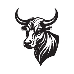 Animal Head silhouette vector style with white background