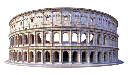 Colosseum in Rome Italy historic landmark isolated on transparent background