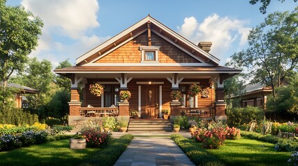 Charming Craftsman Style House with a Lush Garden