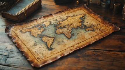 Colonial-era map of the Americas with old parchment