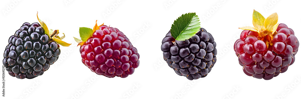 Wall mural Mulberry isolated on transparent background ,berry fruit png ,