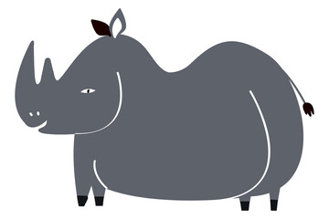Rhino png animal sticker doodle cartoon for kids