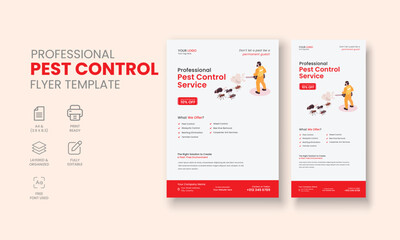 Pest Control Service Flyer Template, Professional Pest Control Services Flyer, Pest Control Service DL Flyer