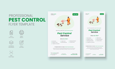 Pest Control Service Flyer Template, Professional Pest Control Services Flyer, Pest Control Service DL Flyer