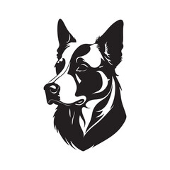 Animal Head silhouette vector style with white background