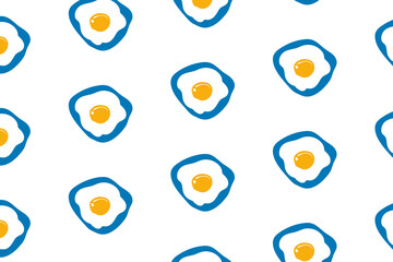 Doodle sunny side up egg seamless pattern design element