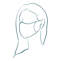 Woman wearing a face mask to prevent coronavirus pandemic character transparent png