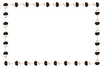 Black gold rose png frame transparent background