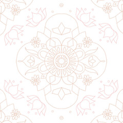 Pink Indian rangoli doodle design element png