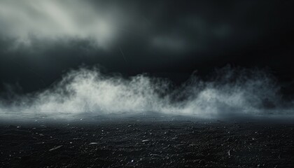 Obraz premium Eerie Smoke: Ominous Fog Blanketing Darkness