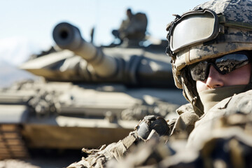 Canadian soldier military army in camouflage uniform at conflict war