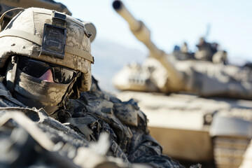 Canadian soldier military army in camouflage uniform at conflict war