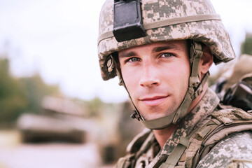 Canadian soldier military army in camouflage uniform at conflict war