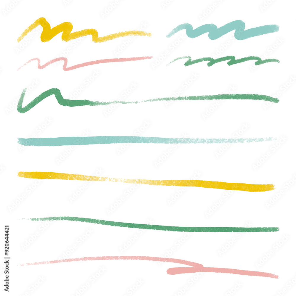 Sticker png colorful brush stroke element set